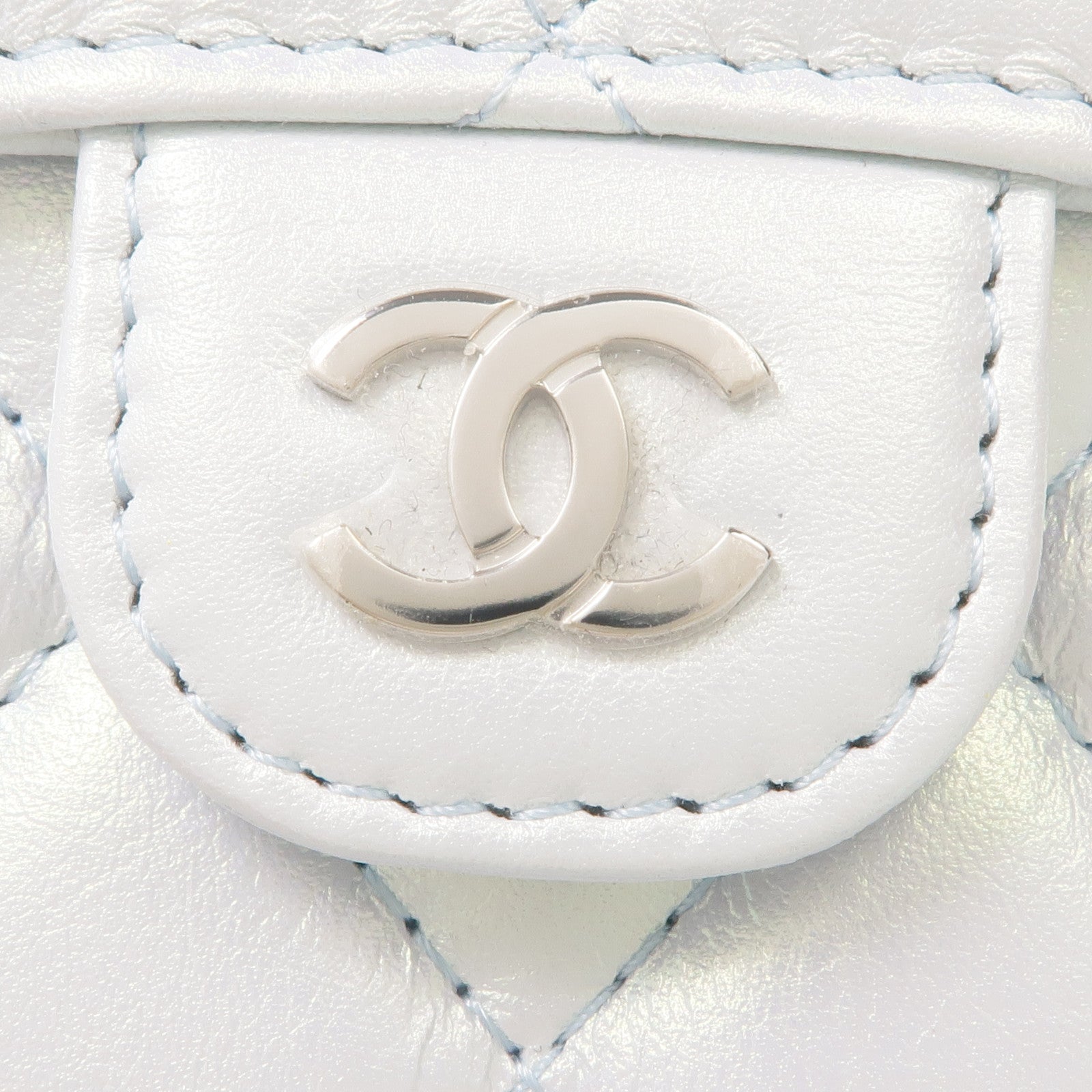 CHANEL 牛皮皮革Phone Bag銀扣鏈帶肩背袋