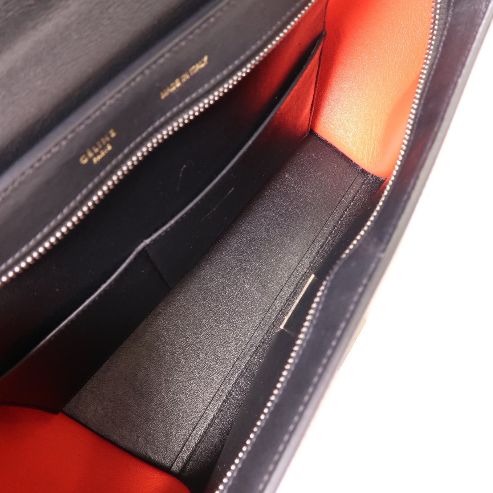 CELINE SHW Trapeze 2 Way Shoulder Bag Handbag Grey/Black/Red