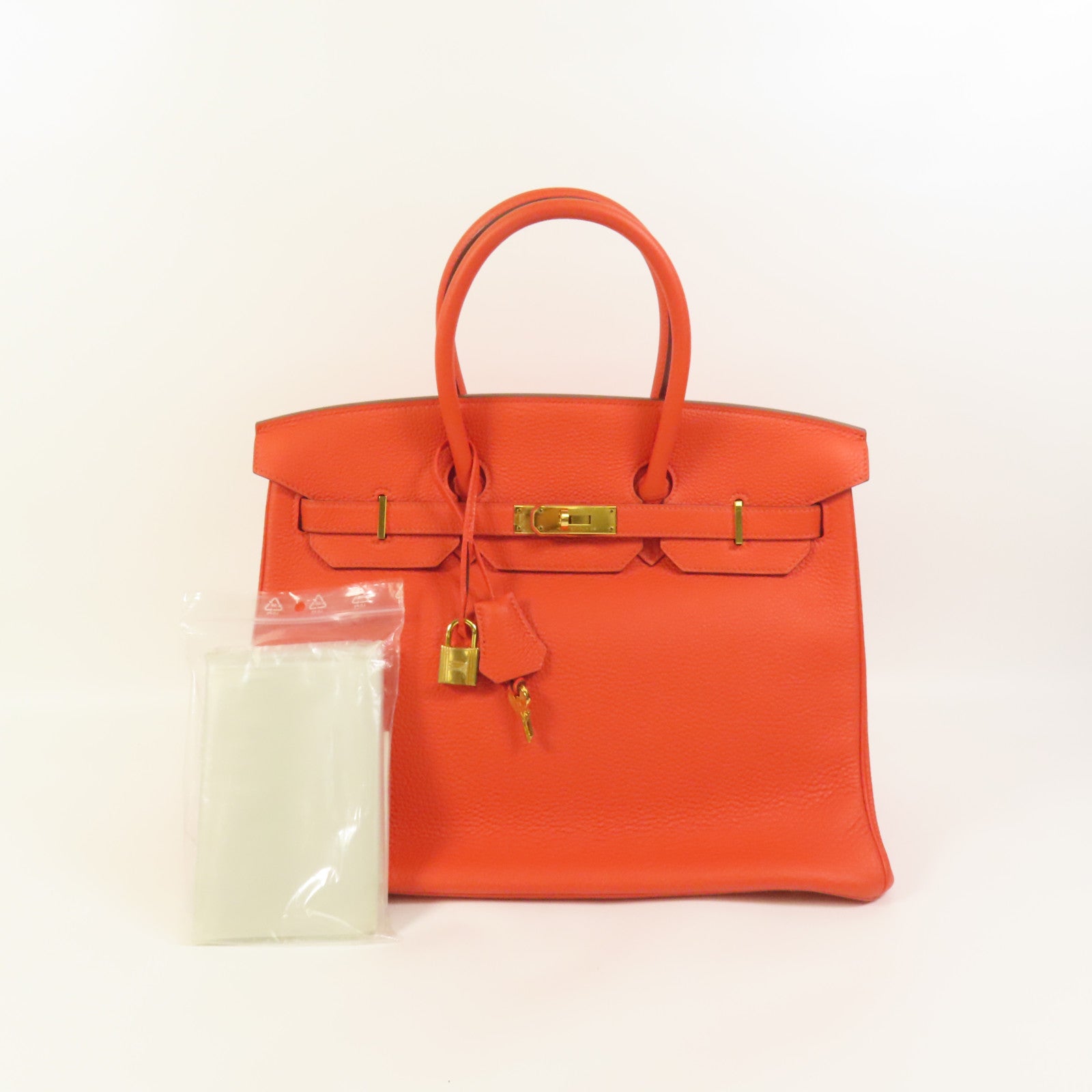 HERMES Togo皮革Birkin 35金扣手挽袋Capucine