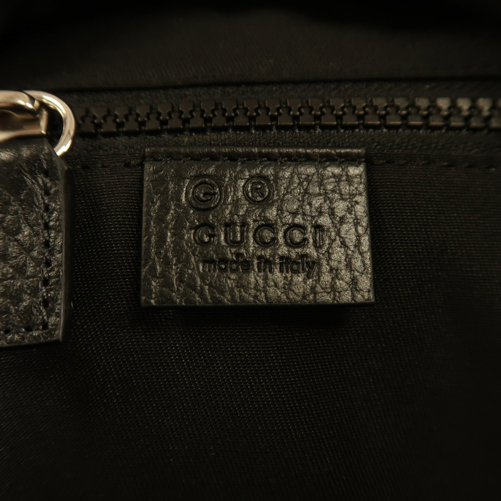 GUCCI 帆布Backpack銀扣背包黑色