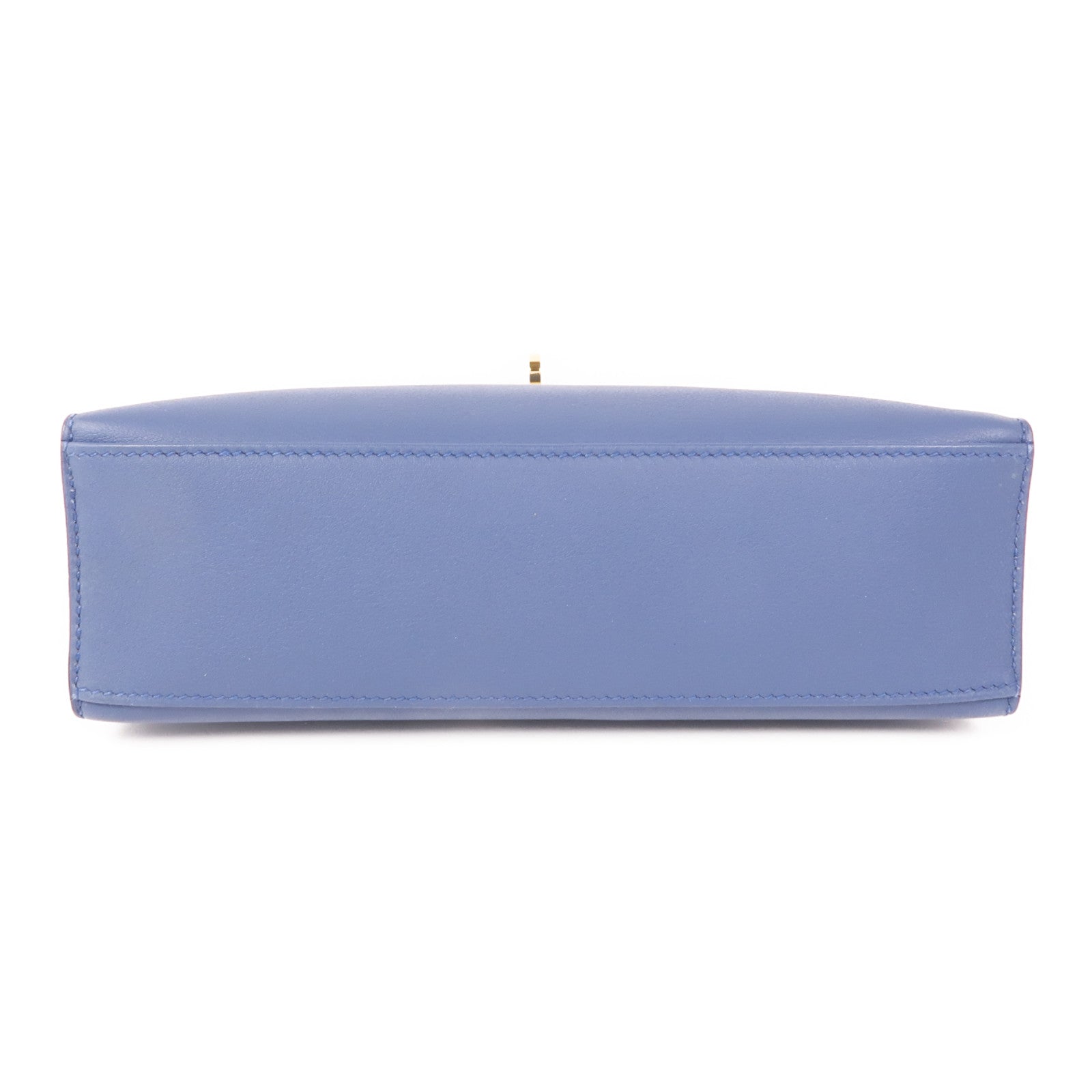HERMES Swift皮革Pochette Kelly銀扣手挽袋R2 Bleu Agate