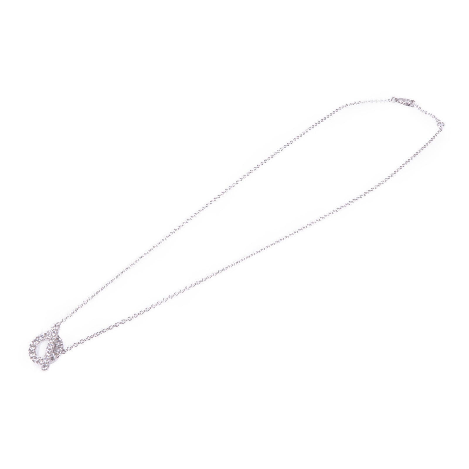 HERMES 18K白金Finesse Pendant鑽石項鍊