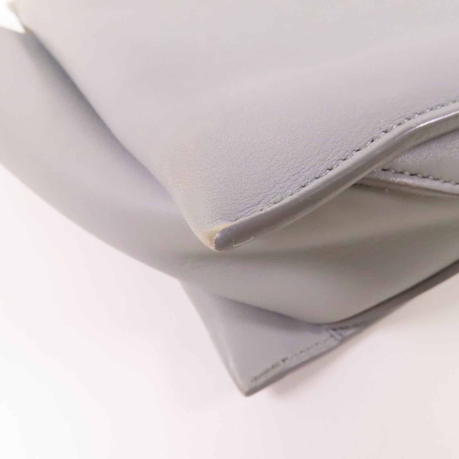 CELINE 【激減優惠】皮革Tri-fold Clutch Bag On Chain銀扣鏈帶肩背袋