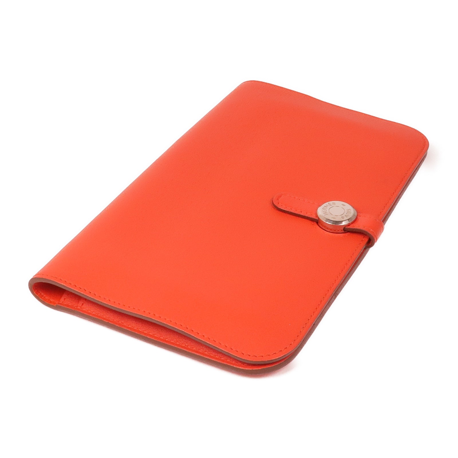 HERMES Swift皮革Dogon GM銀扣長錢包Capucine