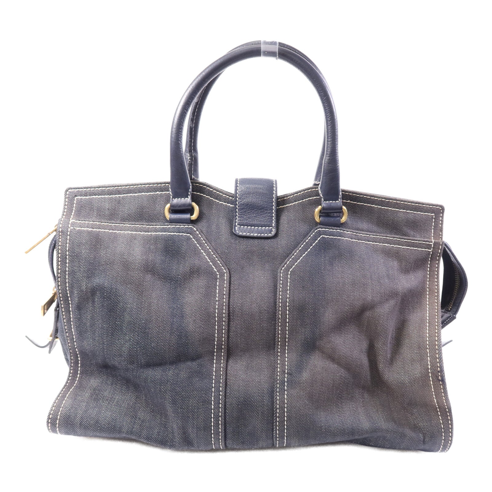 YVES SAINT LAURENT 牛仔布Cabas Chyc Handbag金扣手挽袋