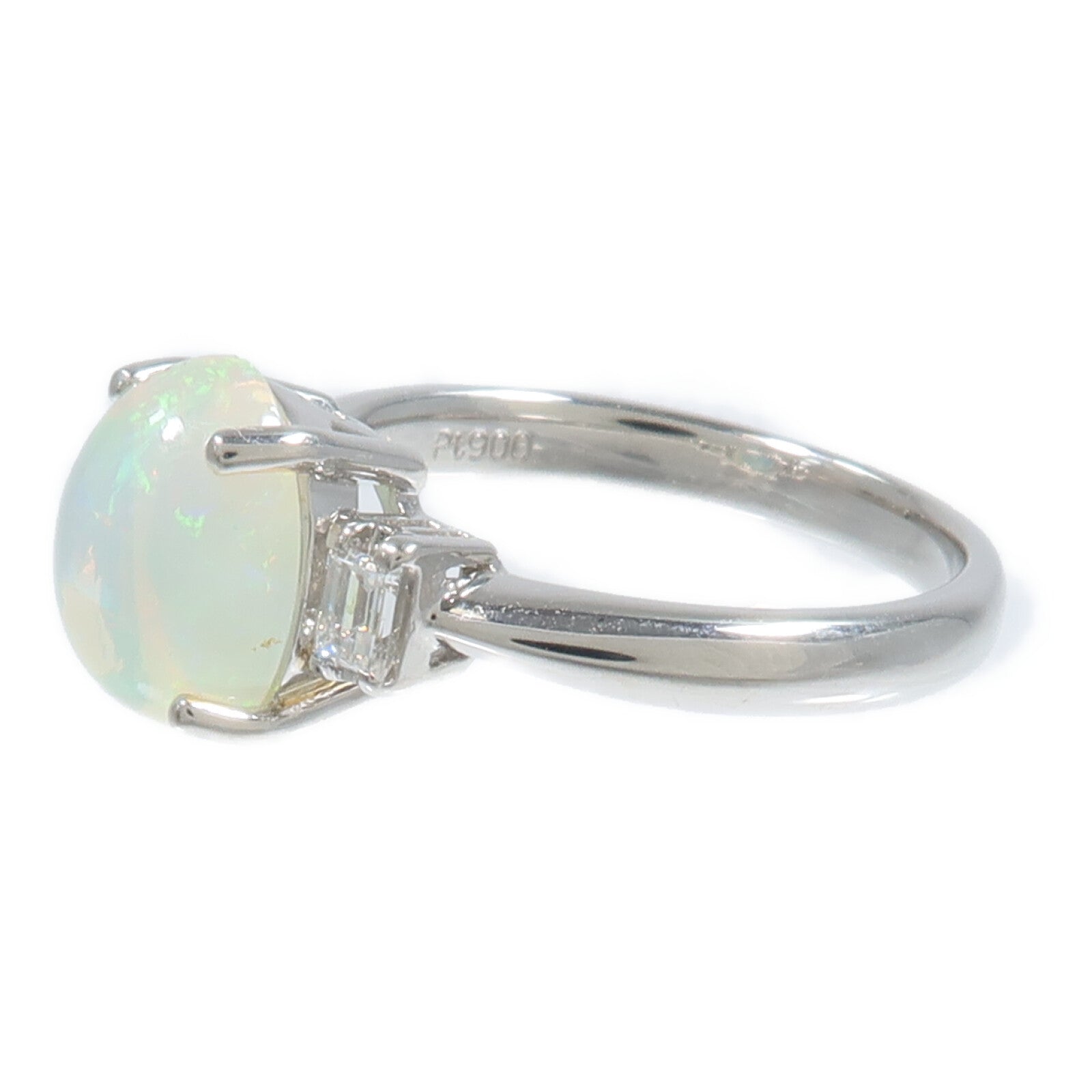 JEWELRY PT900鉑金Opal Diamond Ring蛋白石/鑽石戒指