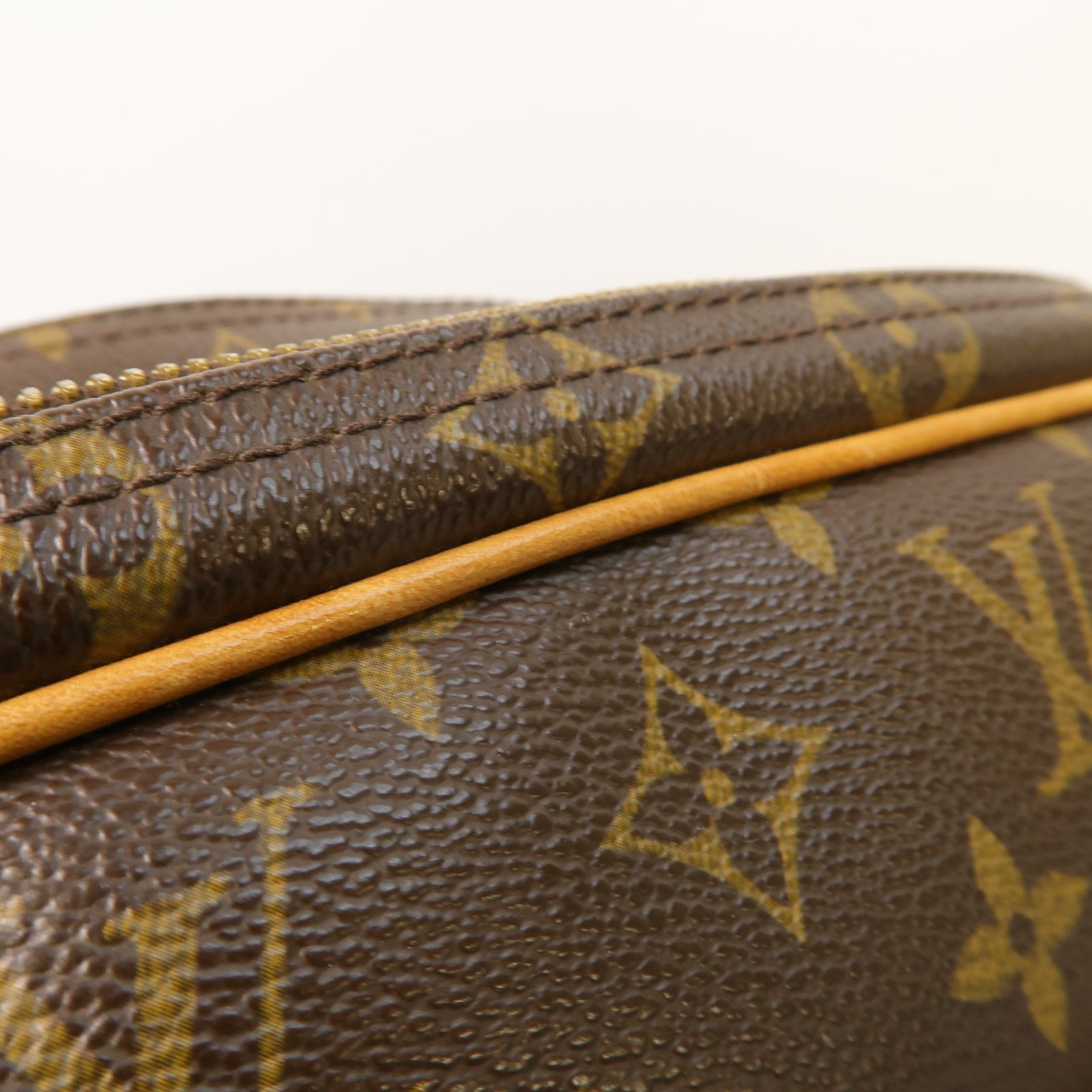 LOUIS VUITTON 【激減優惠】Monogram Reporter PM金扣肩背袋棕色