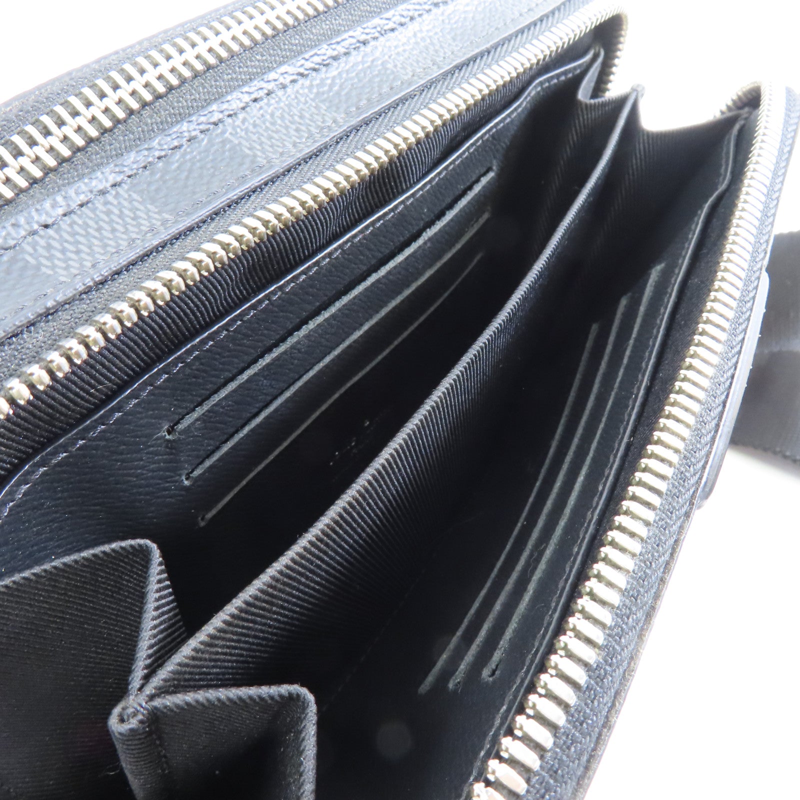 LOUIS VUITTON Damier Graphite Alpha Wearable Wallet銀扣肩背袋黑色