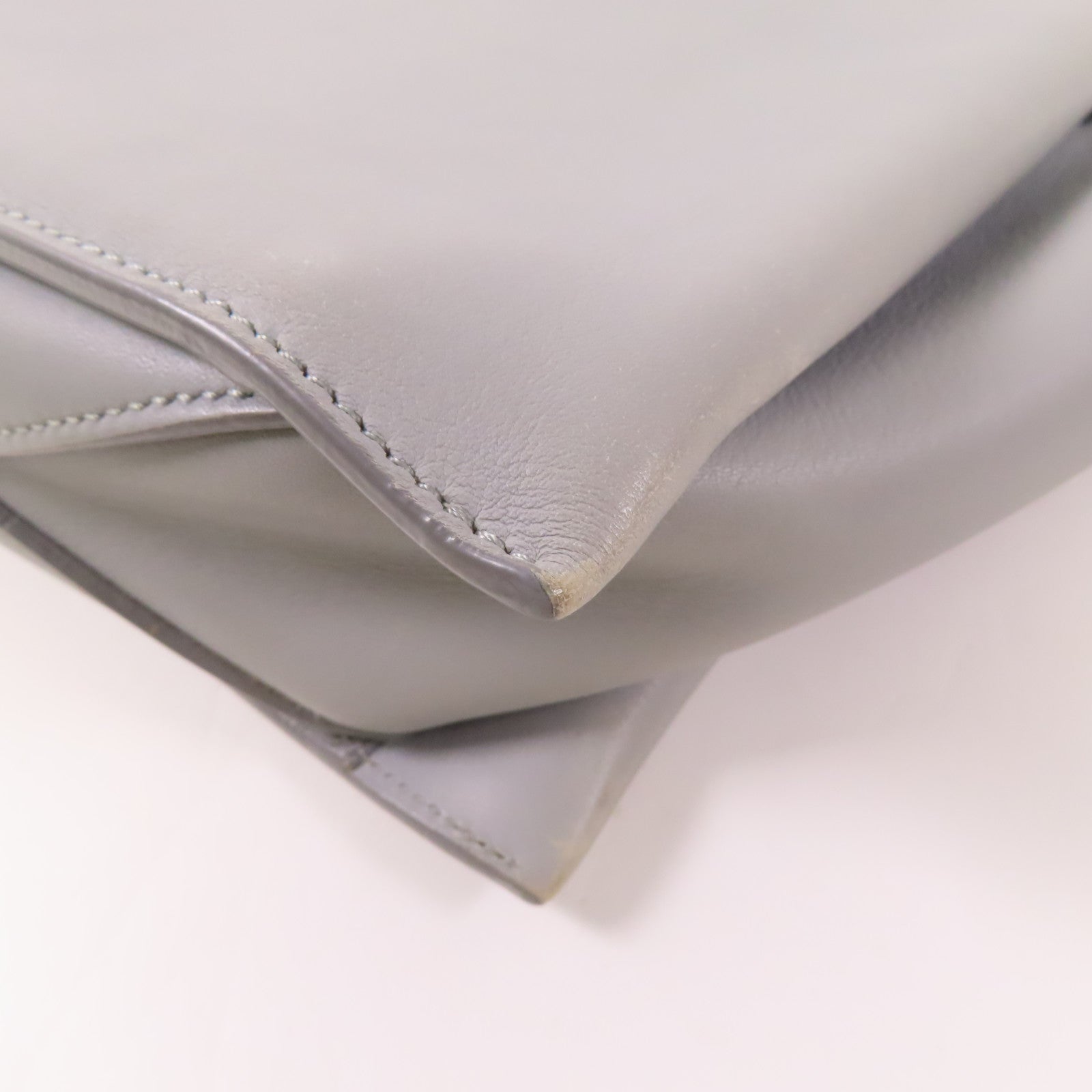 CELINE 【激減優惠】皮革Tri-fold Clutch Bag On Chain銀扣鏈帶肩背袋