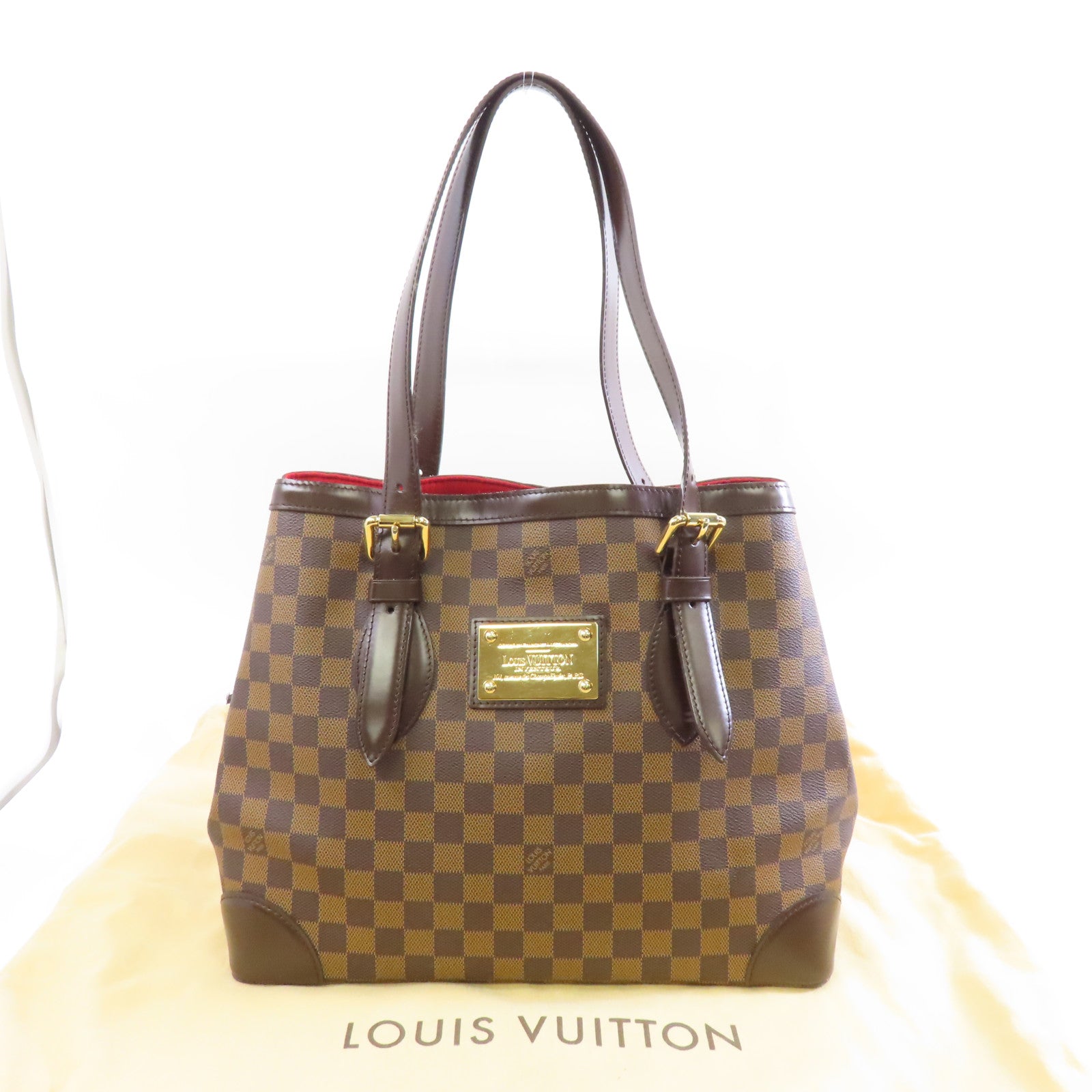 LOUIS VUITTON 【激減優惠】Damier Hampstead GM金扣肩背袋啡色