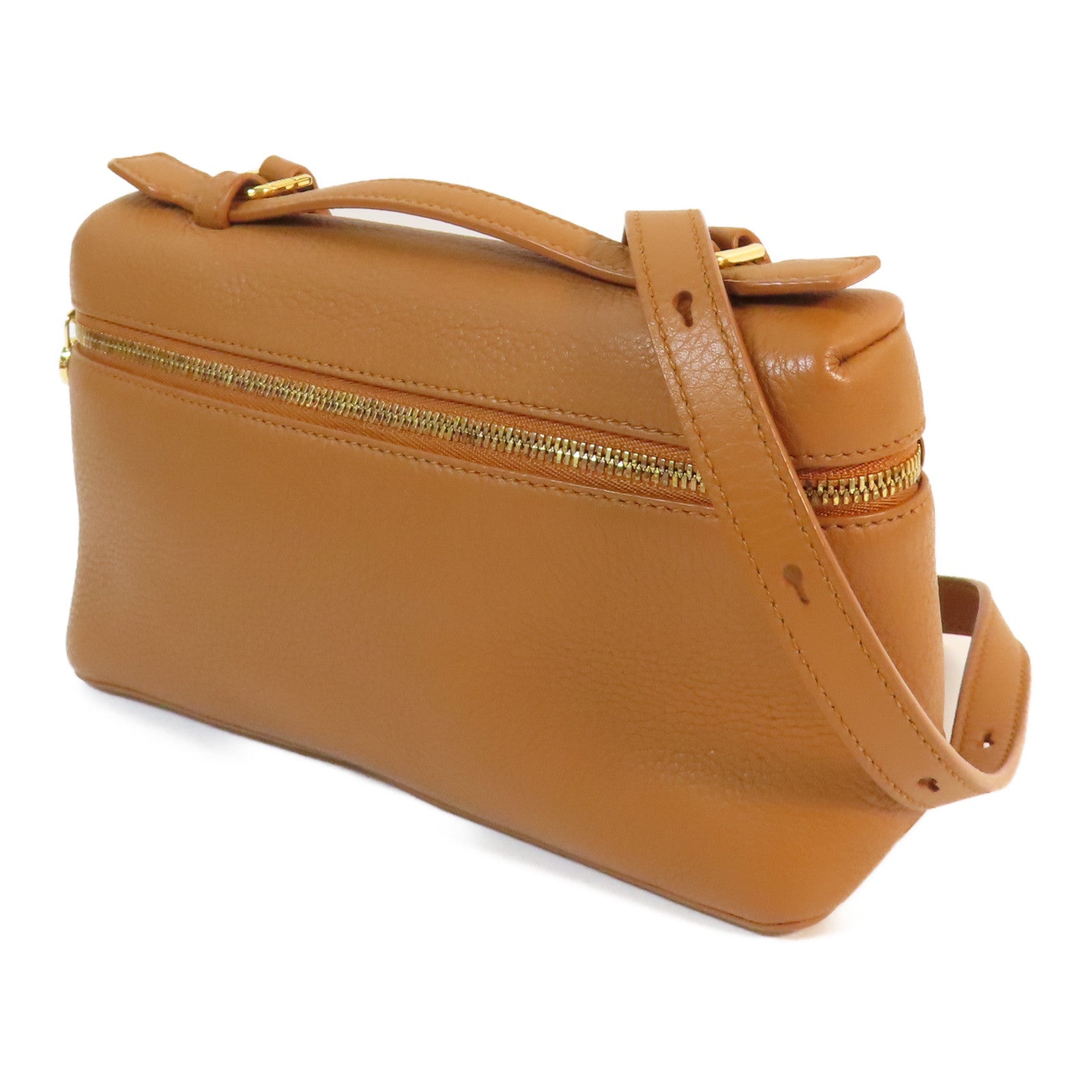 Loro Piana 牛皮皮革L19金扣手挽肩背兩用袋