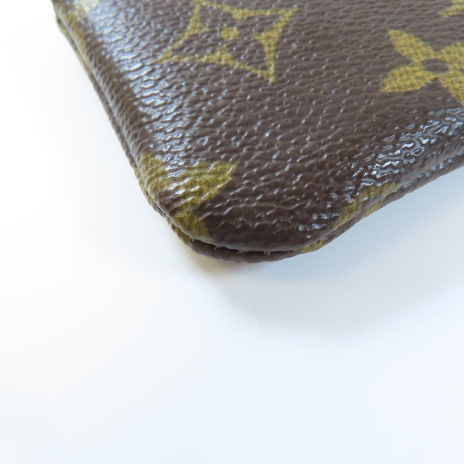 LOUIS VUITTON Monogram Coin Case金扣零錢包棕色
