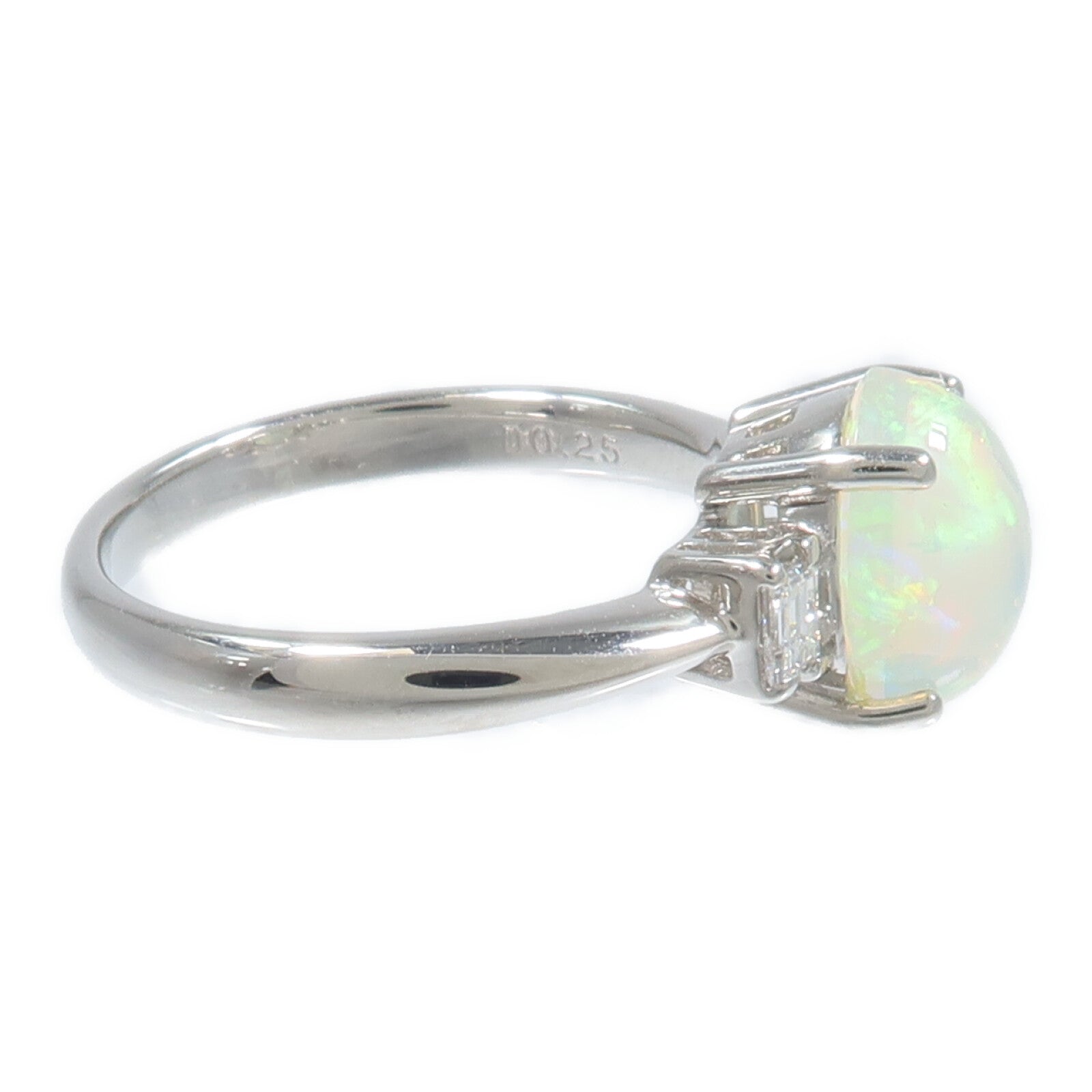 JEWELRY PT900鉑金Opal Diamond Ring蛋白石/鑽石戒指