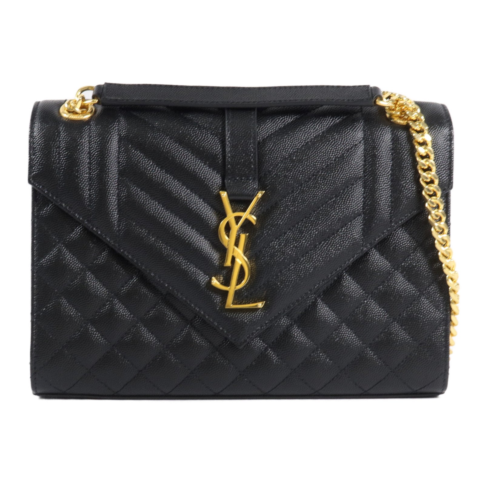 SAINT LAURENT 牛皮皮革Envelope Medium鏈帶肩背袋