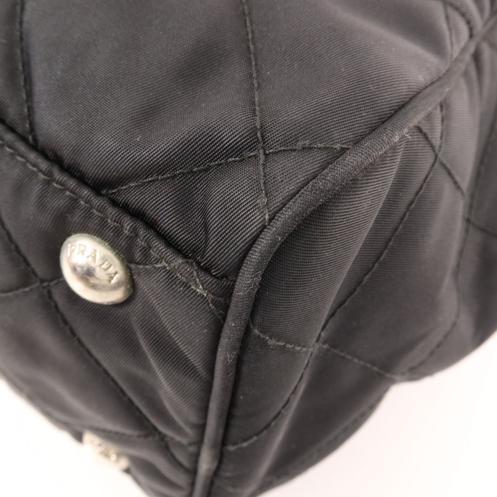 PRADA 尼龍Chain Shoulder銀扣鏈帶肩背袋