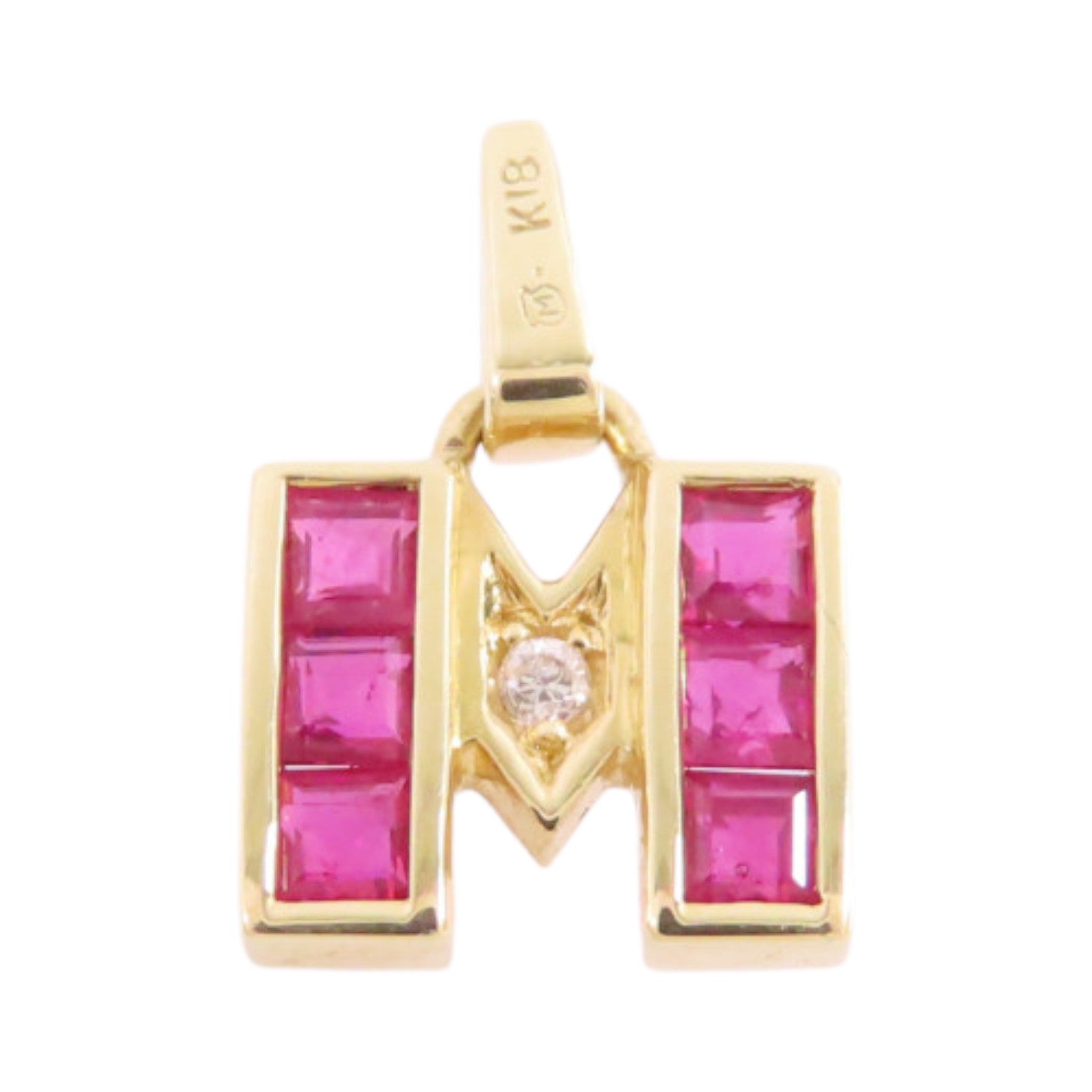 MIKIMOTO 18K黃金/紅寶石/鑽石Ruby Diamond Pendant Top吊墜頭扣