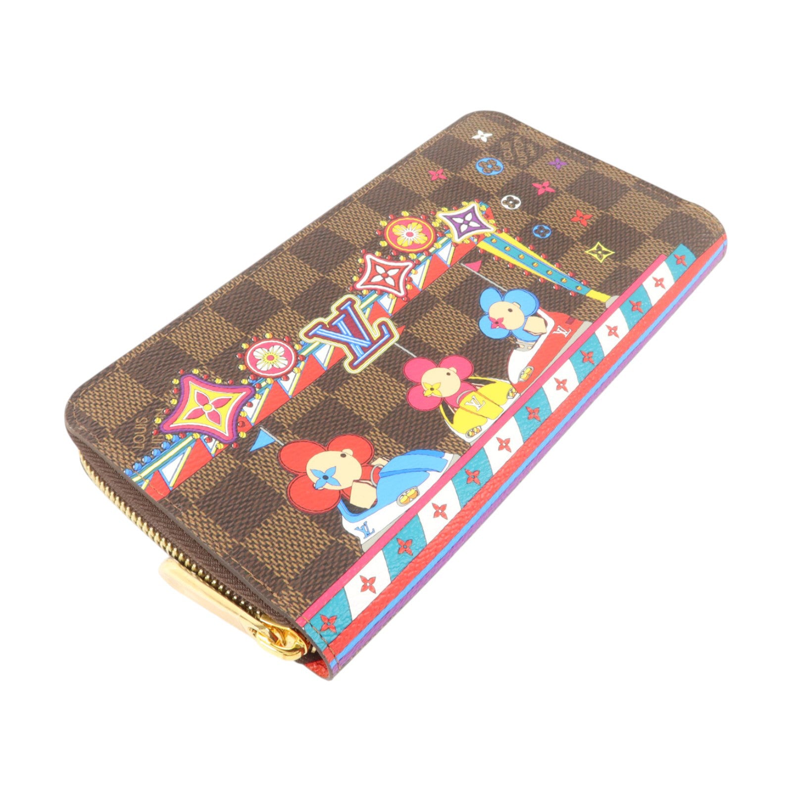 LOUIS VUITTON Damier Vivienne Bumper Cars Zippy Wallet金扣長錢包