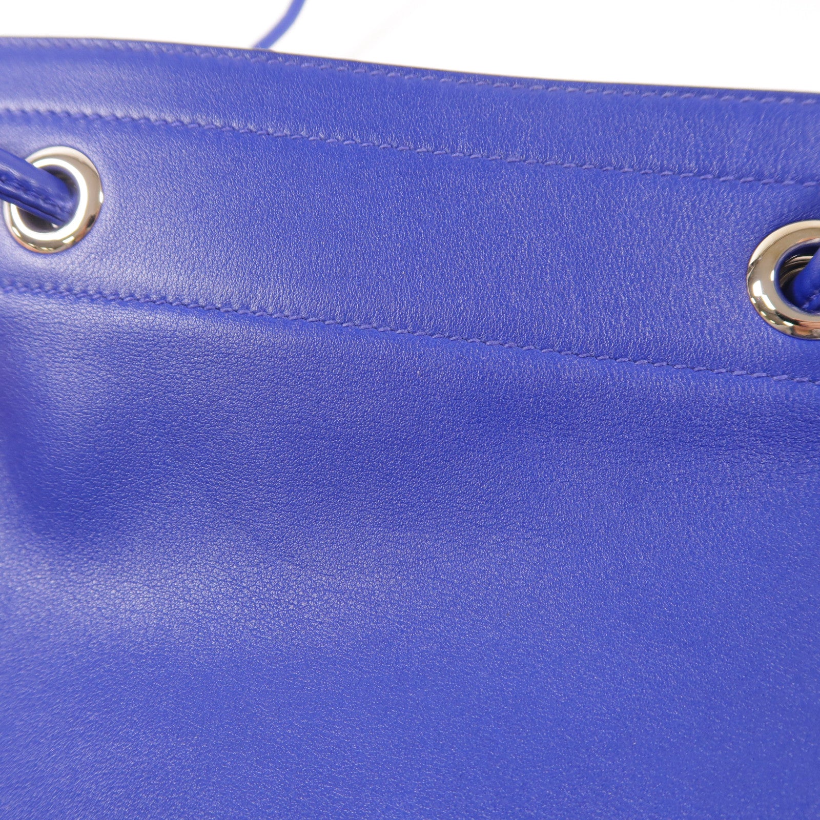 HERMES Swift皮革Aline Mini銀扣肩背袋Bleu Electrique