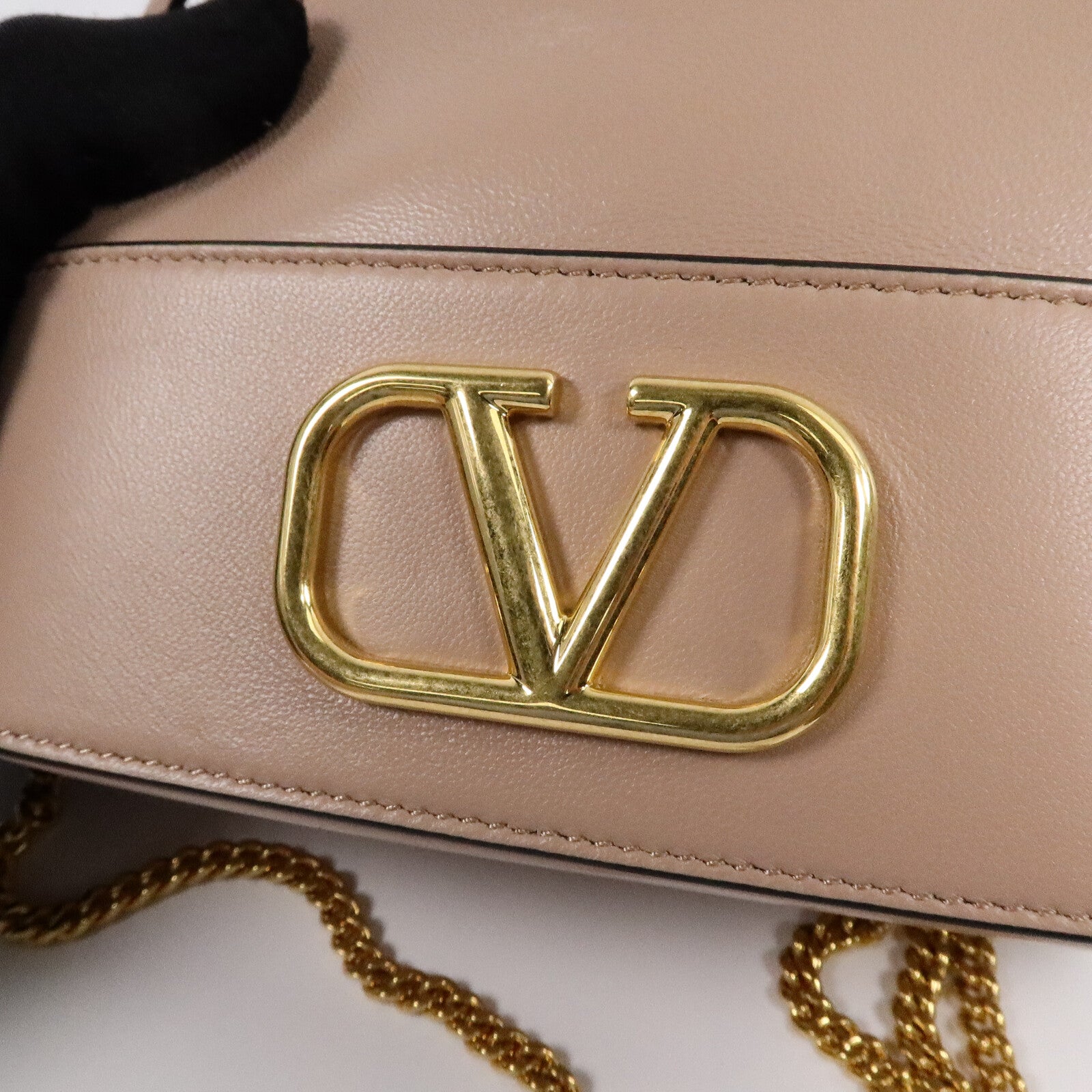 Valentino Nappa皮革VLogo Signature Bucket Bag鏈帶肩背袋