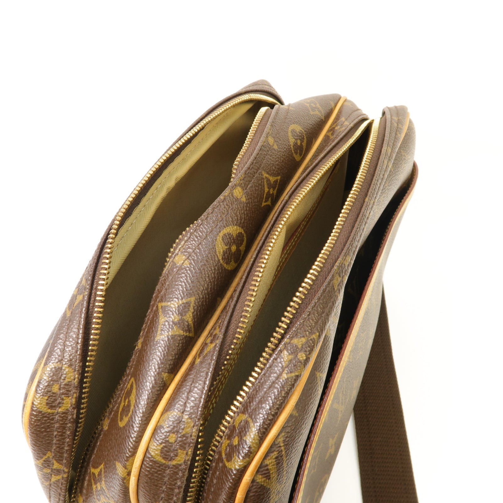 LOUIS VUITTON 【激減優惠】Monogram Reporter PM金扣肩背袋棕色