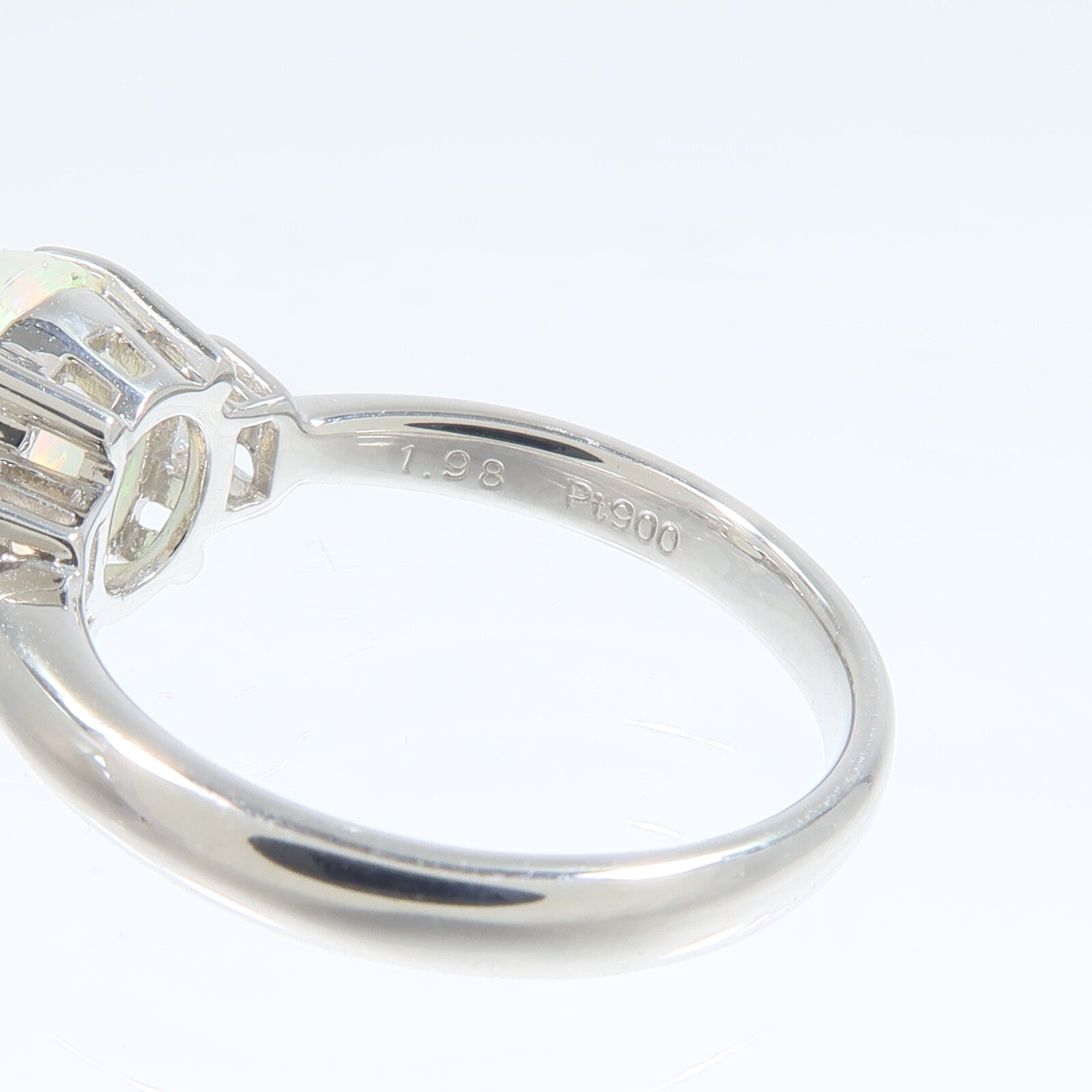 JEWELRY PT900鉑金Opal Diamond Ring蛋白石/鑽石戒指