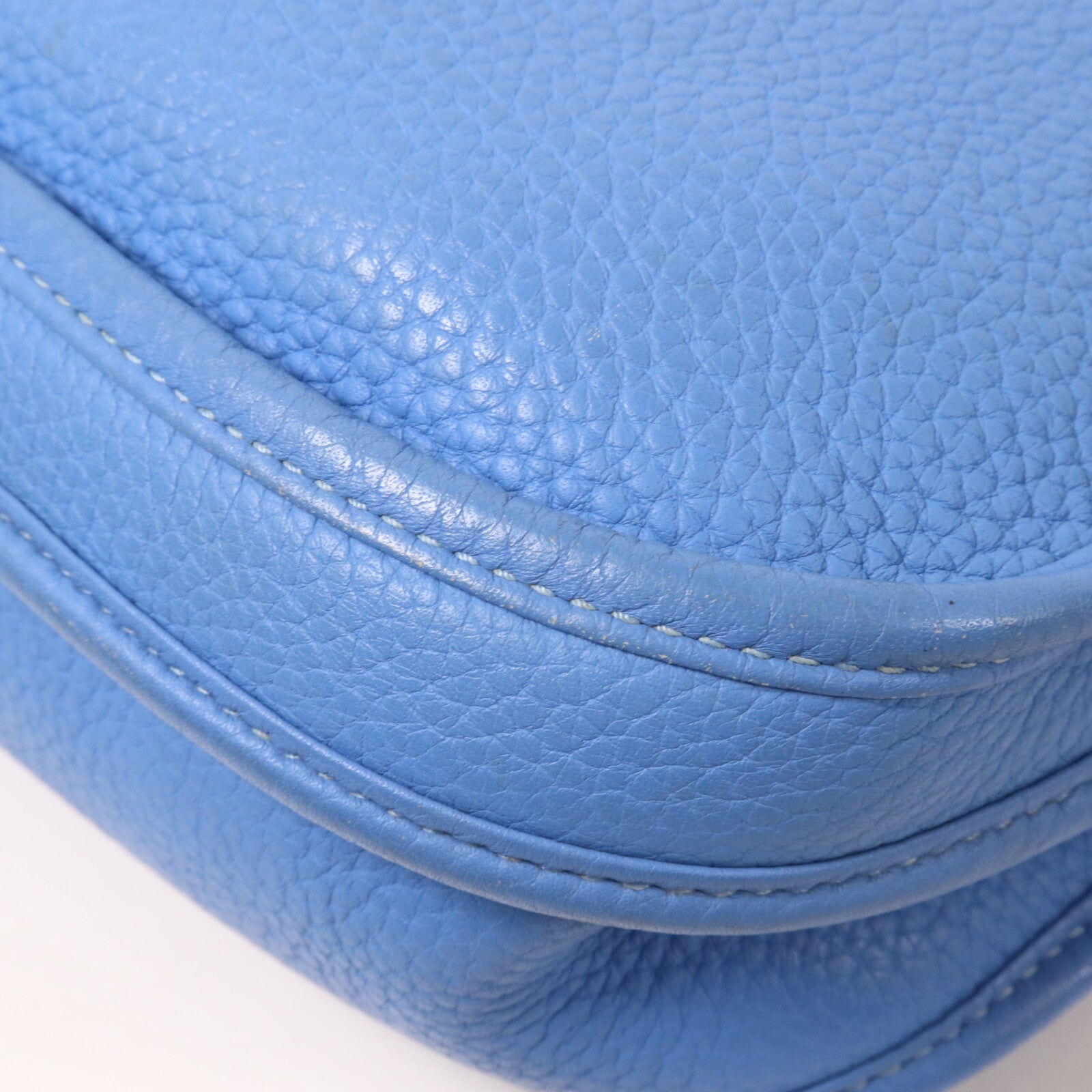 HERMES Clemence皮革Evelyne PM 肩背袋Bleu Paradis