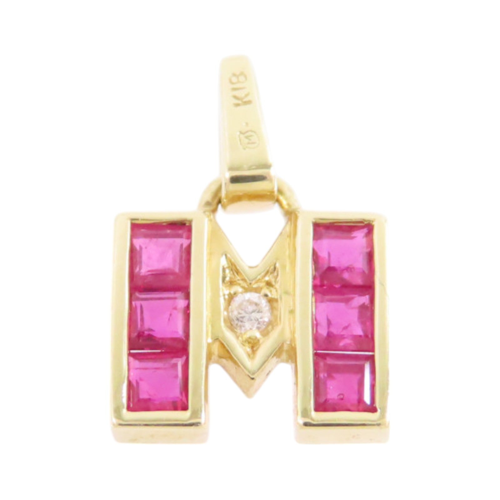 MIKIMOTO 18K黃金/紅寶石/鑽石Ruby Diamond Pendant Top吊墜頭扣