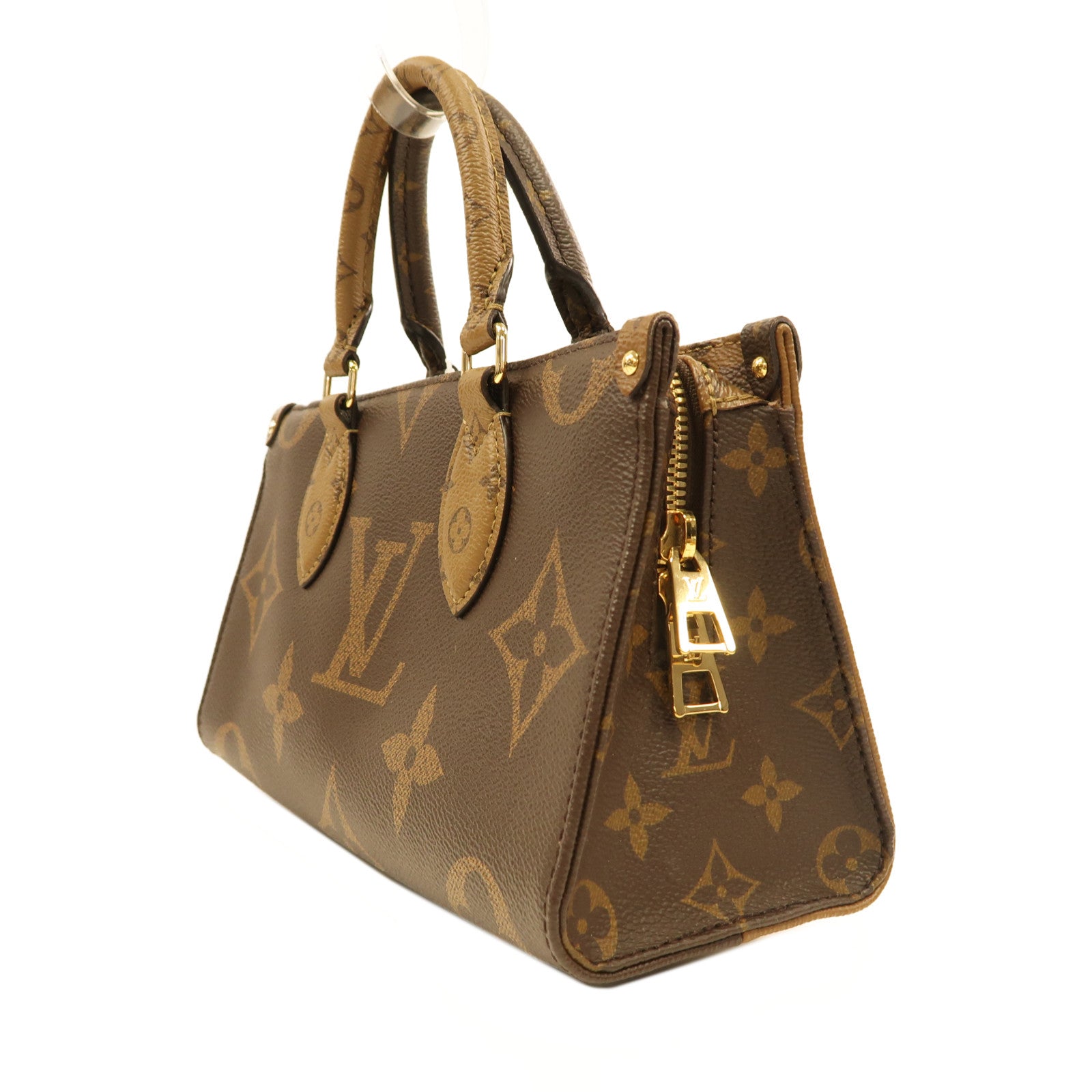 LOUIS VUITTON Monogram On The Go Eastwest金扣手挽肩背兩用袋啡色