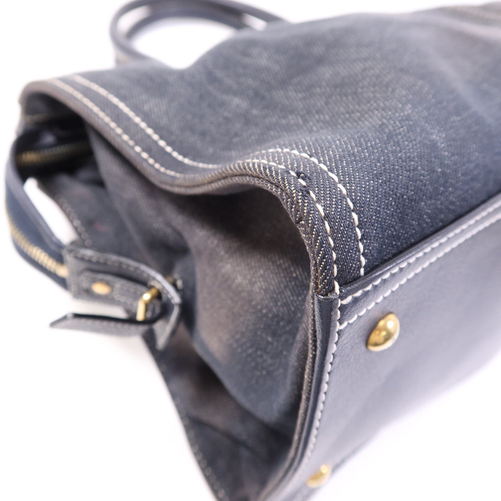 YVES SAINT LAURENT 牛仔布Cabas Chyc Handbag金扣手挽袋