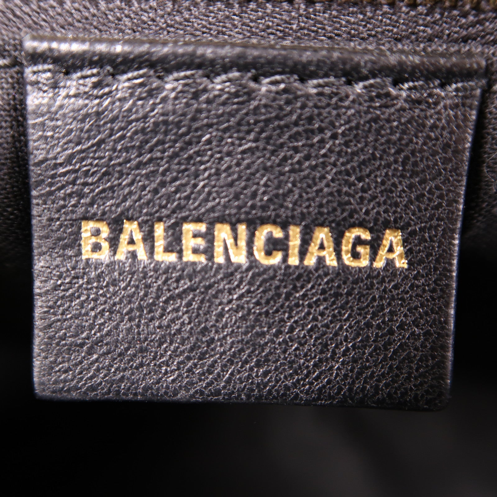BALENCIAGA GHW Signature Small Shoulder Bag 702701 Coated Canvas Brown