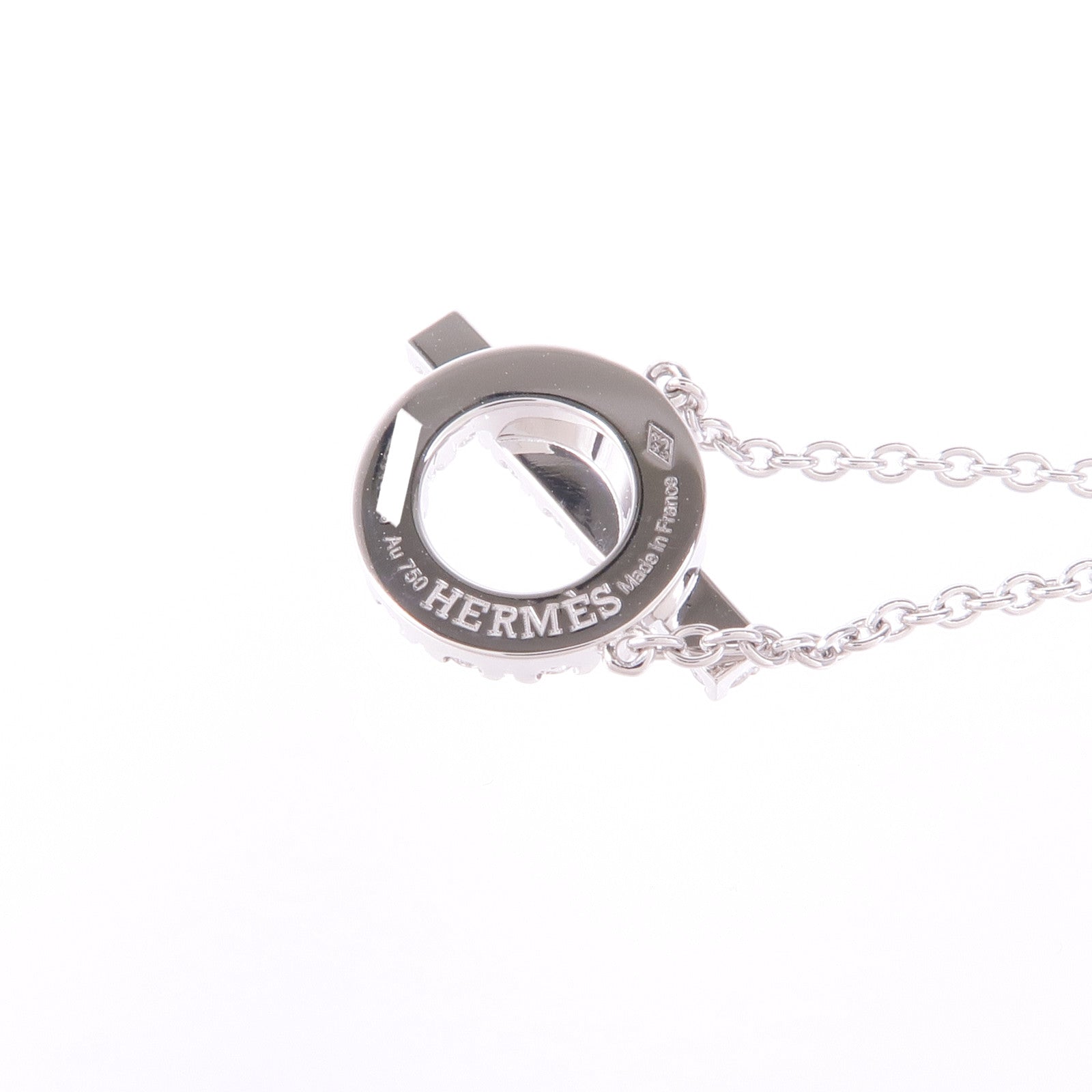 HERMES 18K白金Finesse Pendant鑽石項鍊