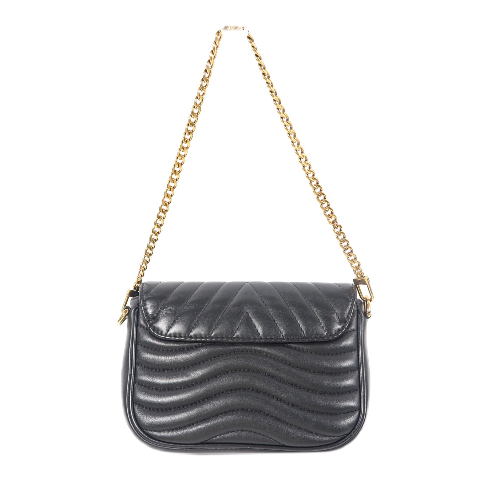 LOUIS VUITTON 牛皮皮革New Wave金扣手挽肩背兩用袋黑色
