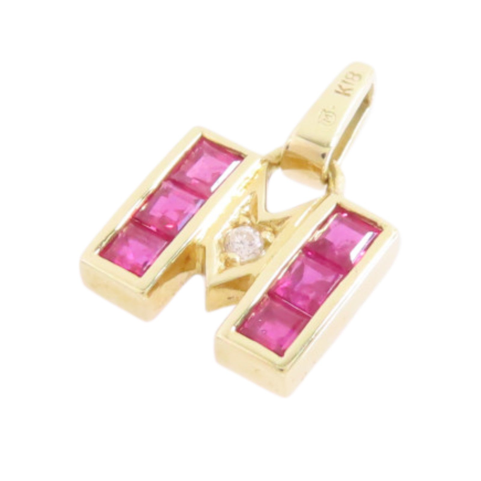 MIKIMOTO 18K黃金/紅寶石/鑽石Ruby Diamond Pendant Top吊墜頭扣