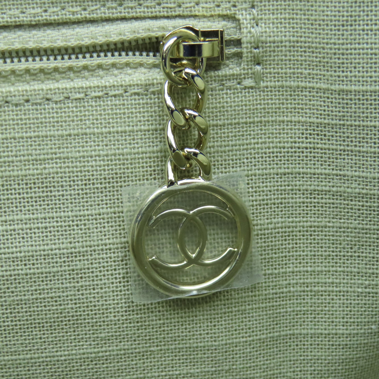 CHANEL 帆布Deauville銀扣手挽肩背兩用袋藍色