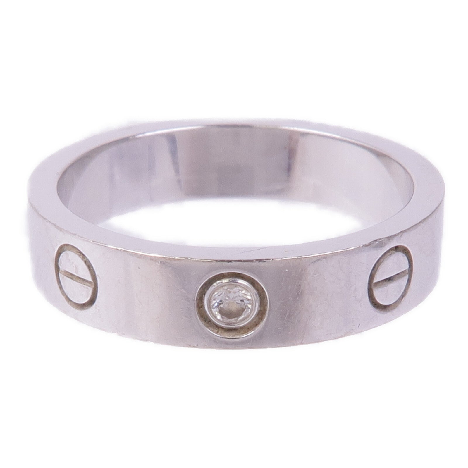 CARTIER 18K白金Love Ring 1 Diamond鑽石戒指Cartier#50/US#5