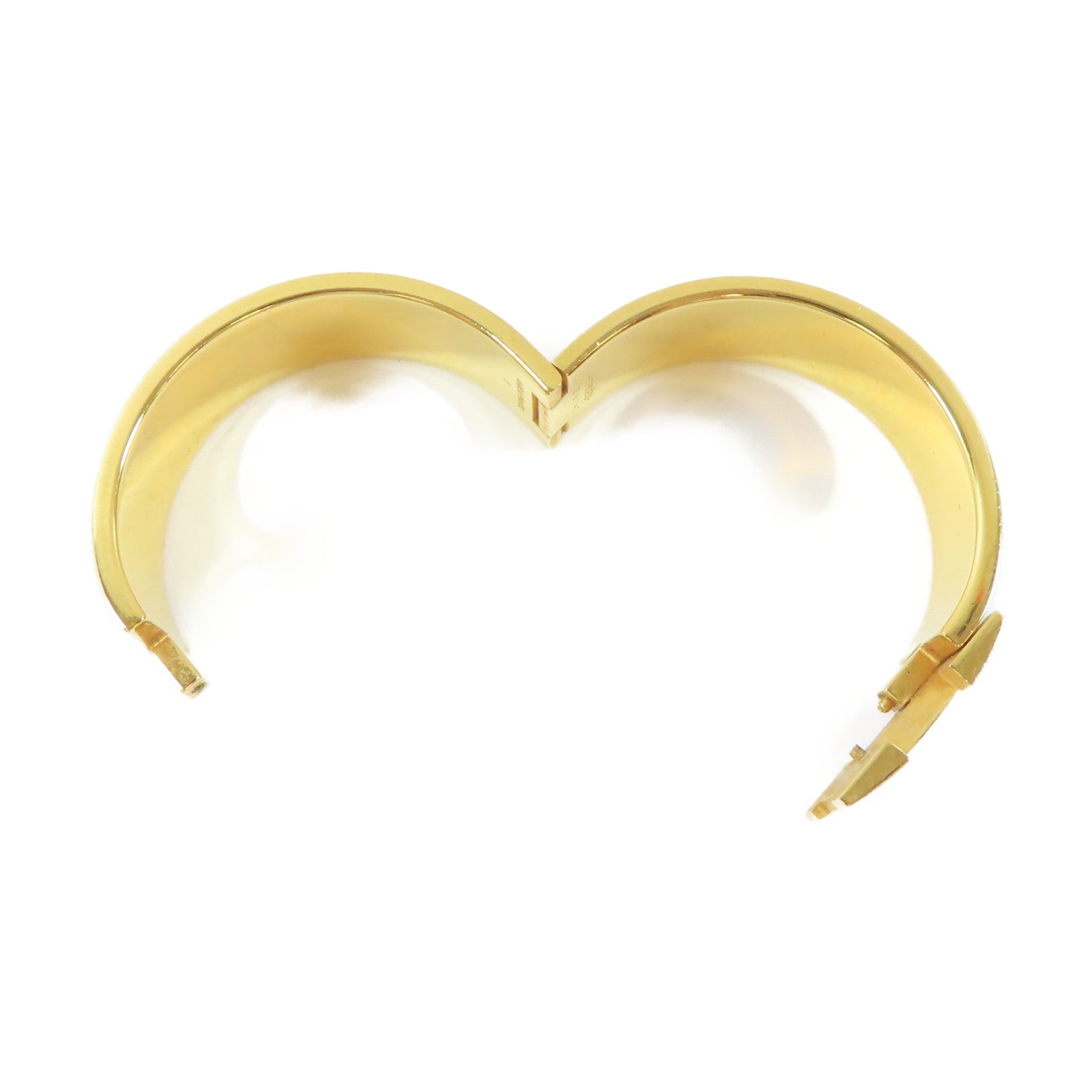 HERMES 金屬Clic Clac H Bracelet手鐲黑色/金色#16cm