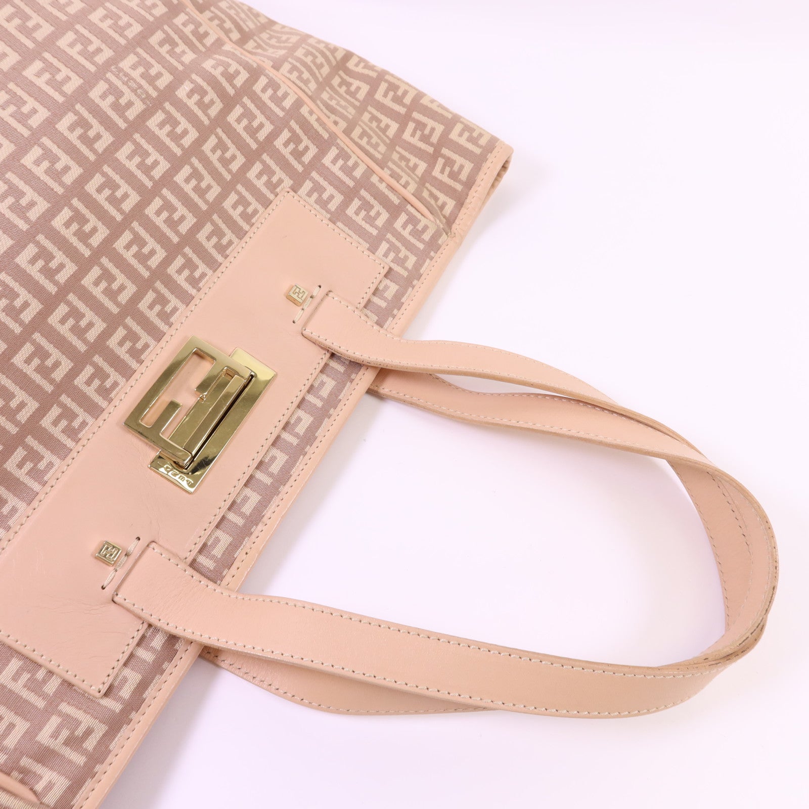 FENDI 帆布Tote Bag金扣手挽袋