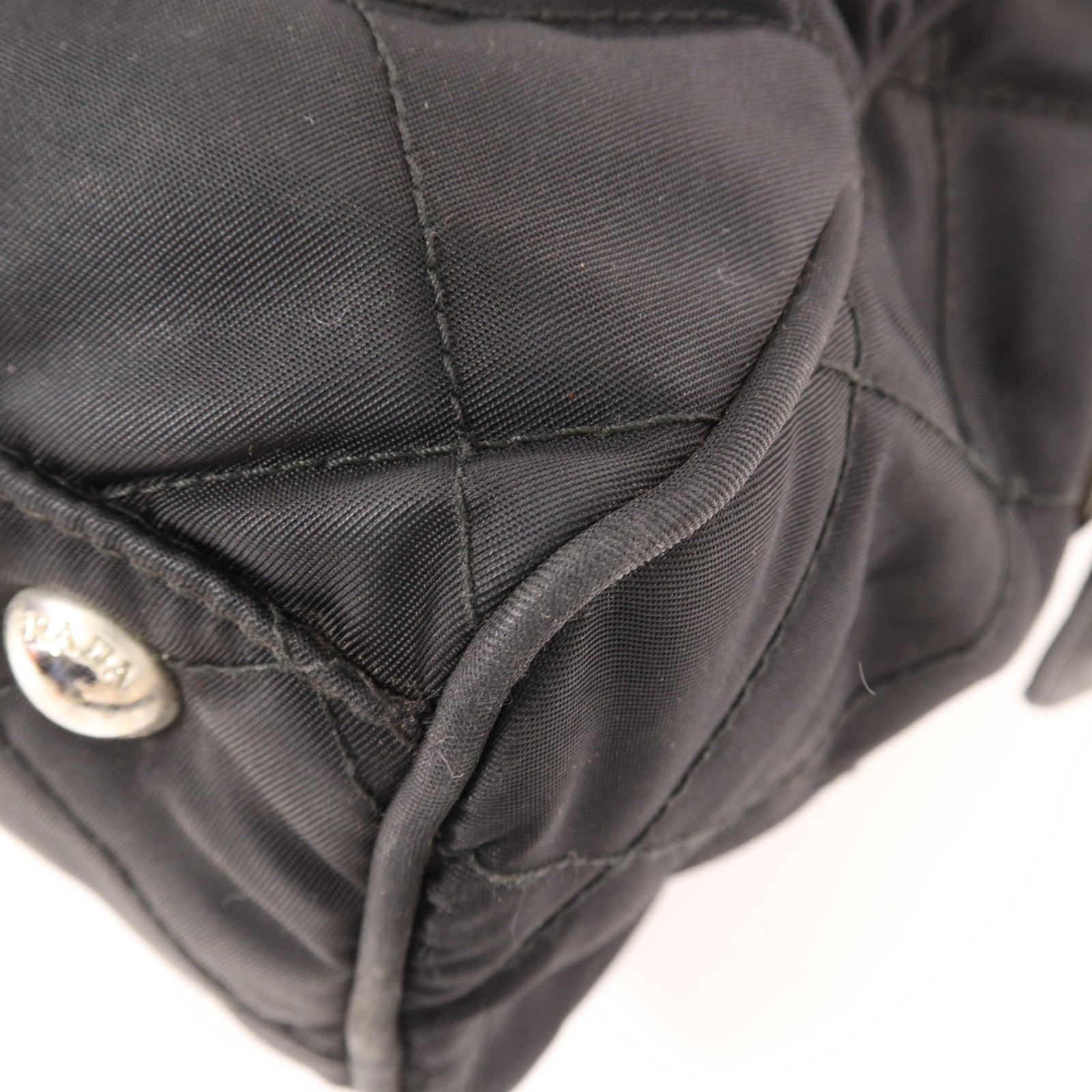 PRADA 尼龍Chain Shoulder銀扣鏈帶肩背袋