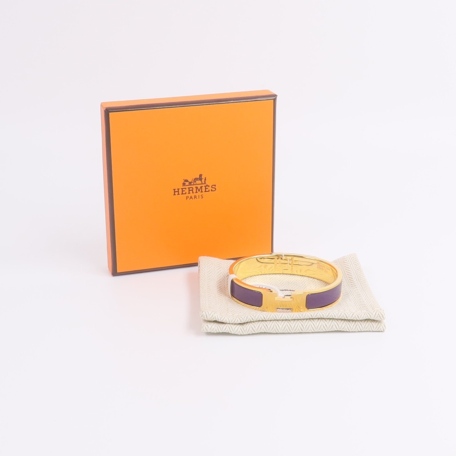 HERMES 金屬Clic-H手鐲Lilas