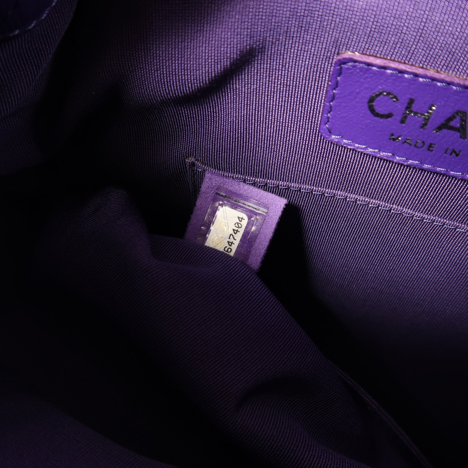 CHANEL 【激減優惠】斜紋牛皮皮革Gabrielle Backpack銀扣背包紫色