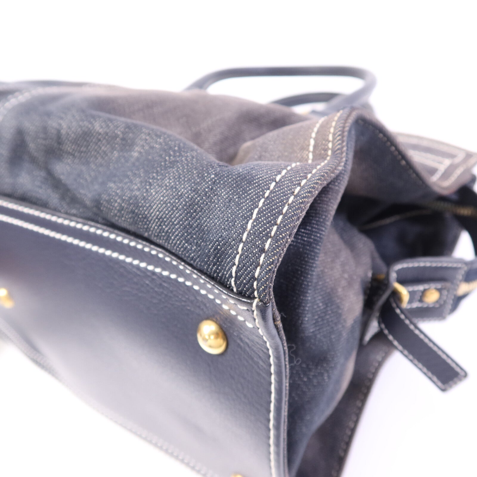 YVES SAINT LAURENT 牛仔布Cabas Chyc Handbag金扣手挽袋