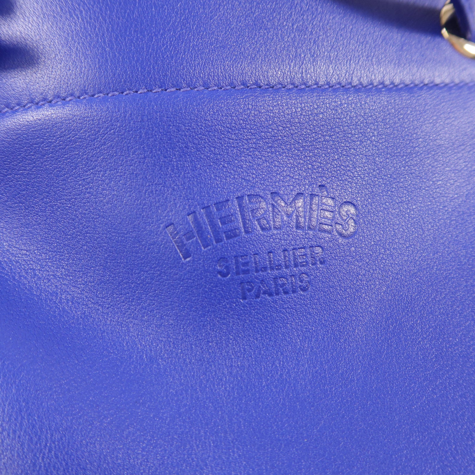 HERMES Swift皮革Aline Mini銀扣肩背袋Bleu Electrique