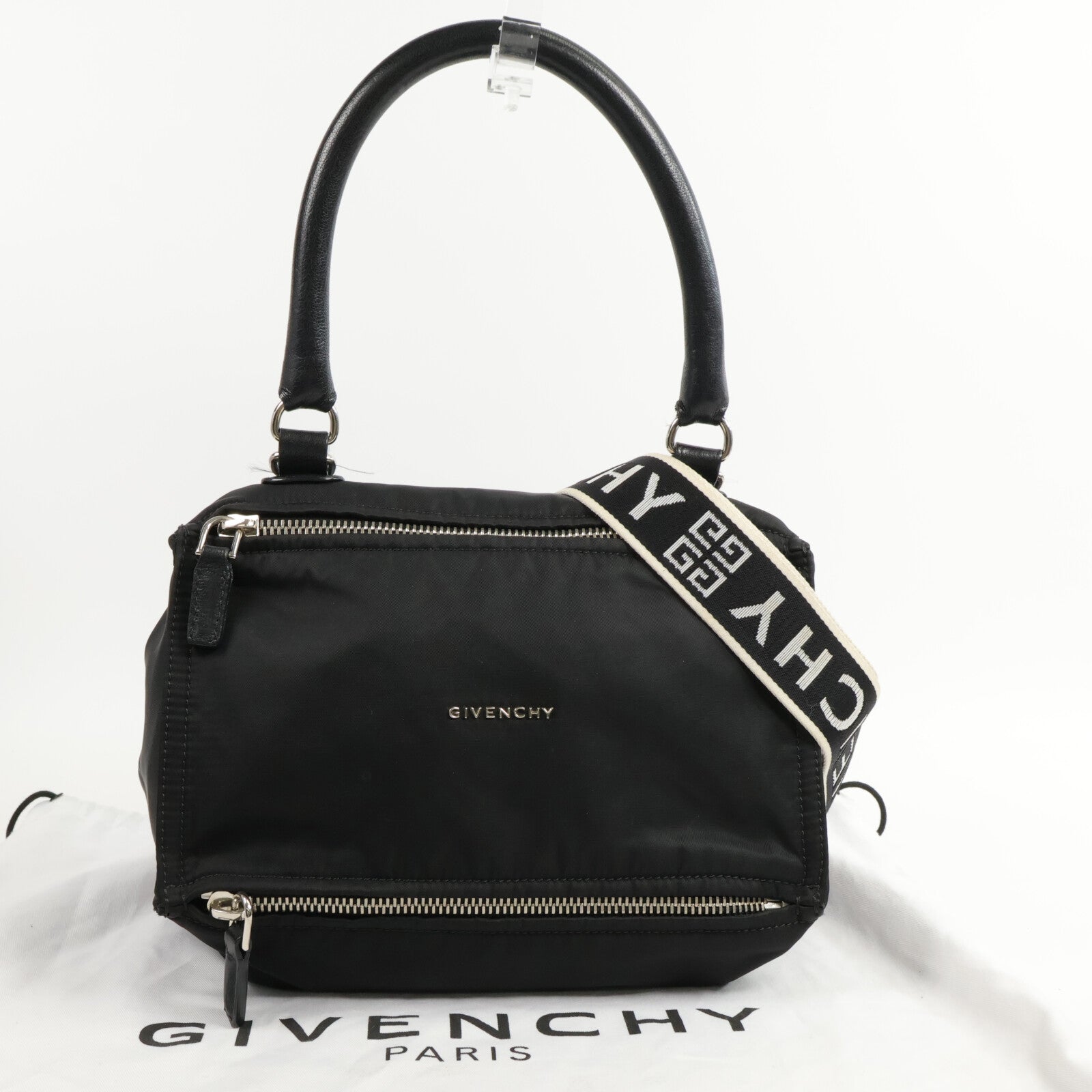 GIVENCHY 牛皮皮革/尼龍Pandora Bag肩背袋