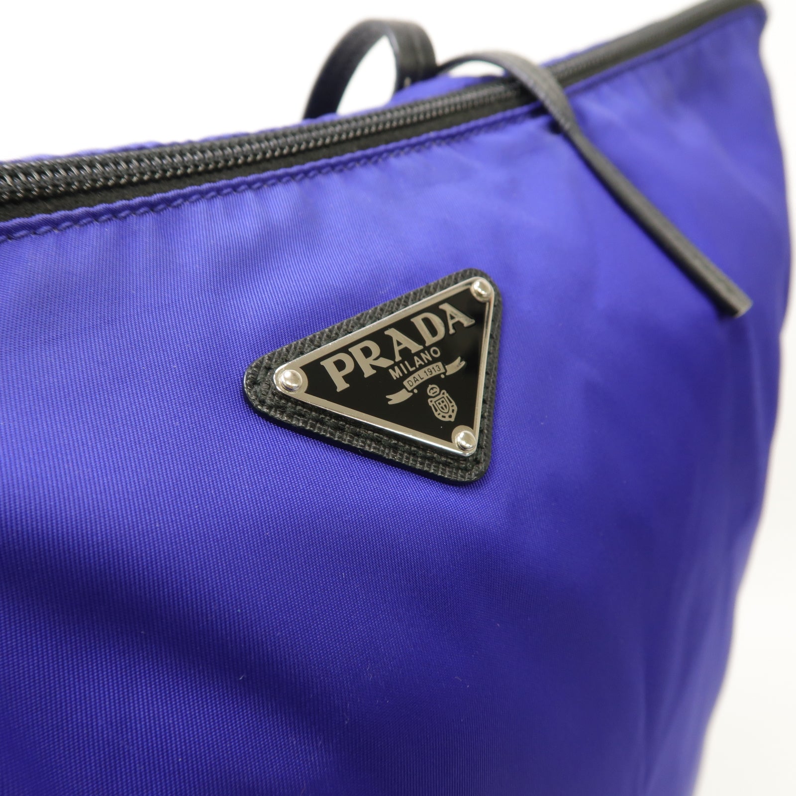PRADA 【激減優惠】尼龍Shoulder Bag銀扣肩背袋藍色