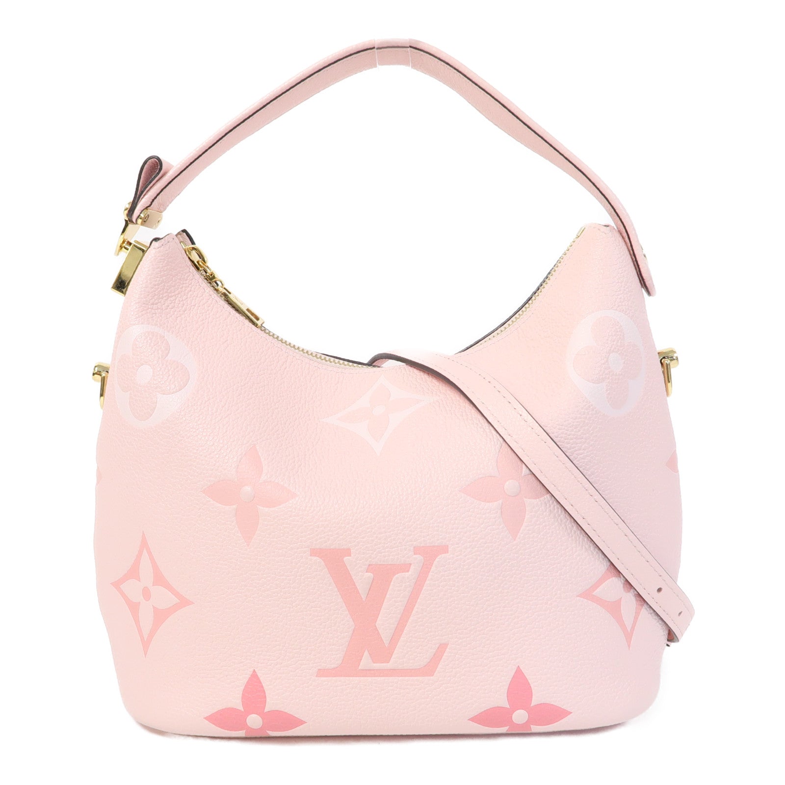 LOUIS VUITTON Monogram Empreinte Marshmallow金扣手挽肩背兩用袋粉紅色