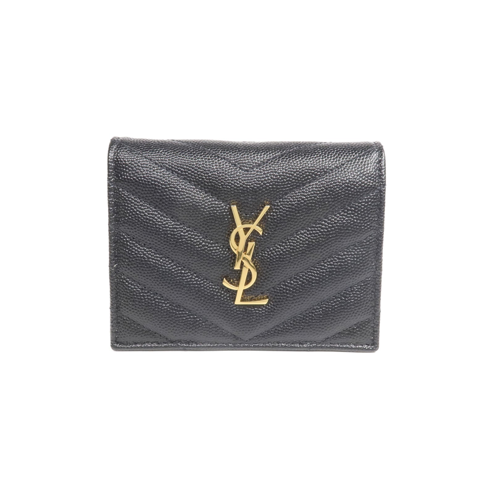 SAINT LAURENT 牛皮皮革Wallet金扣錢包