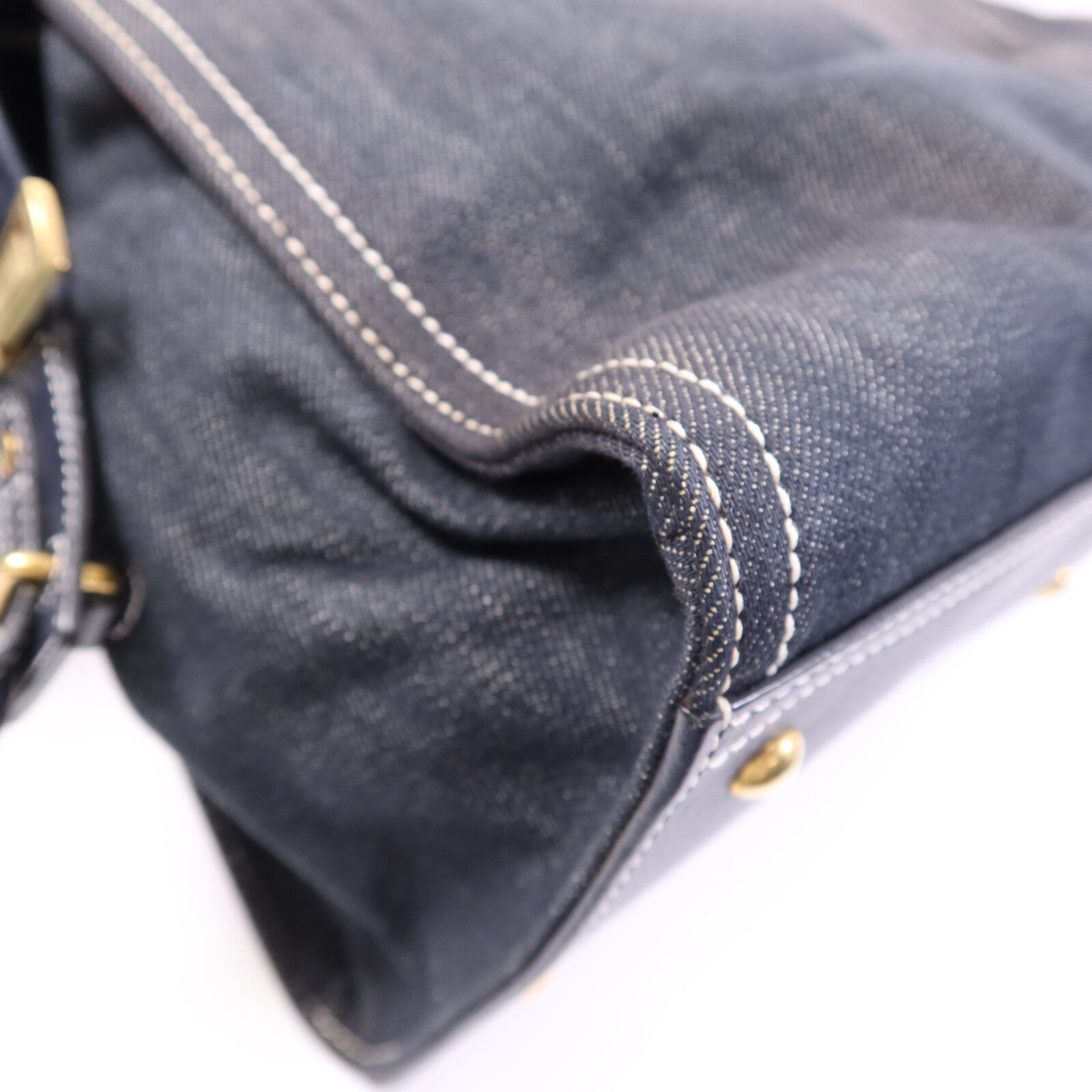 YVES SAINT LAURENT 牛仔布Cabas Chyc Handbag金扣手挽袋