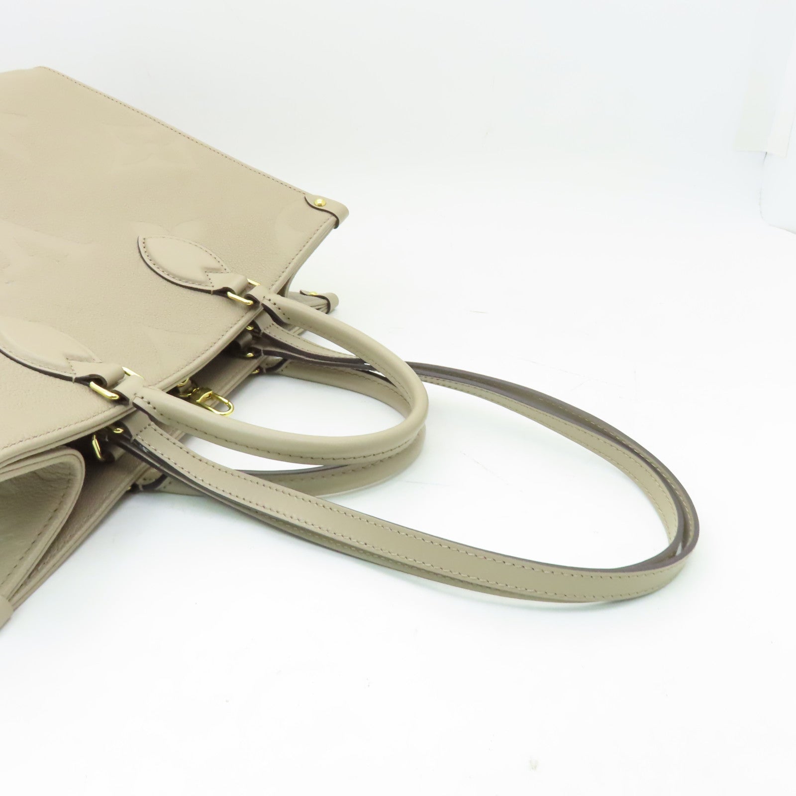LOUIS VUITTON 【激減優惠】Monogram Empreinte On The Go金扣肩背袋米色
