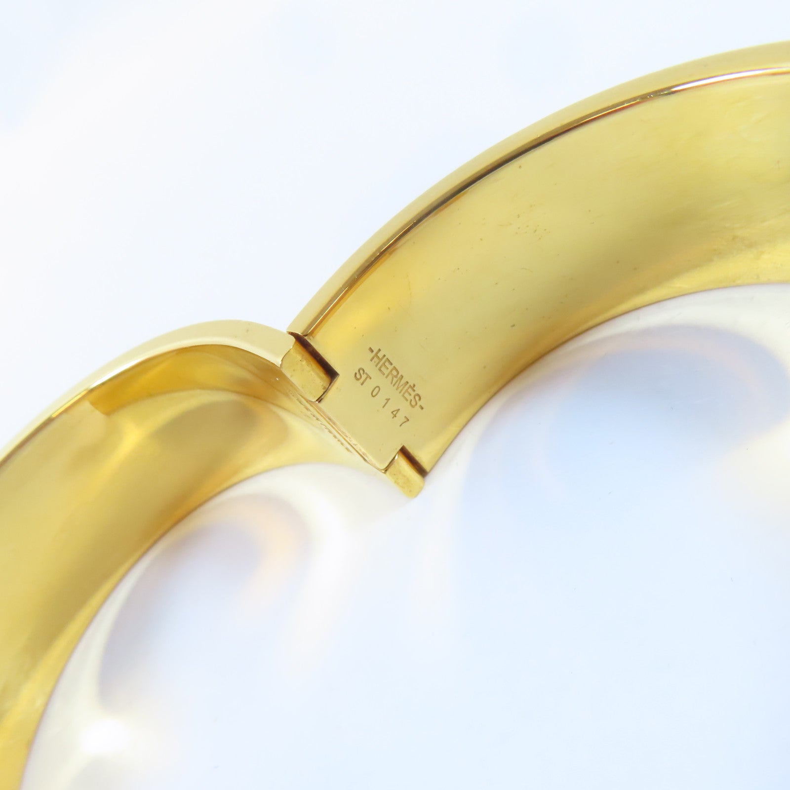 HERMES 金屬Clic Clac H Bracelet手鐲黑色/金色#16cm