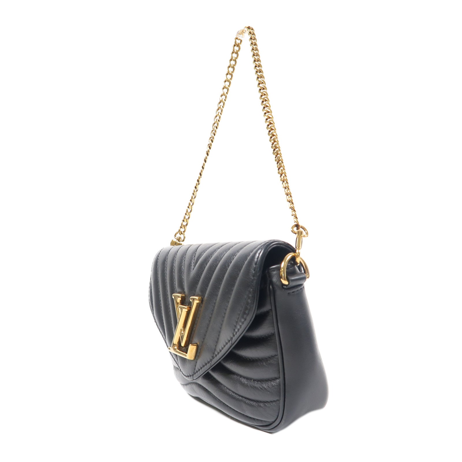 LOUIS VUITTON 牛皮皮革New Wave金扣手挽肩背兩用袋黑色